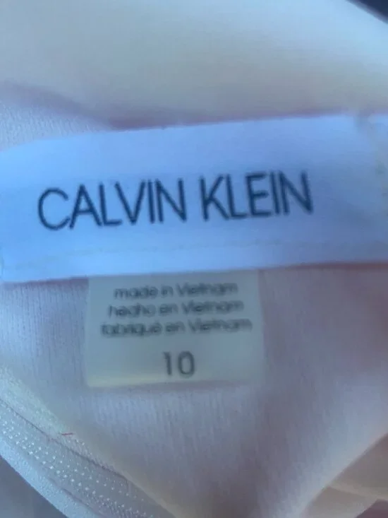 Calvin Klein Pink & White Floral Dress NWT | Sleeveless Ruffle Hem Fit & Flare - Picture 8 of 11